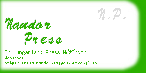 nandor press business card